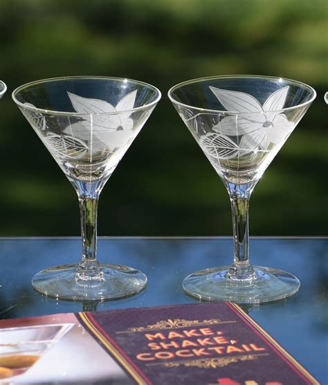 Vintage Martini Glasses Vintage Etched Martini Glasses, Set Of 4 ...