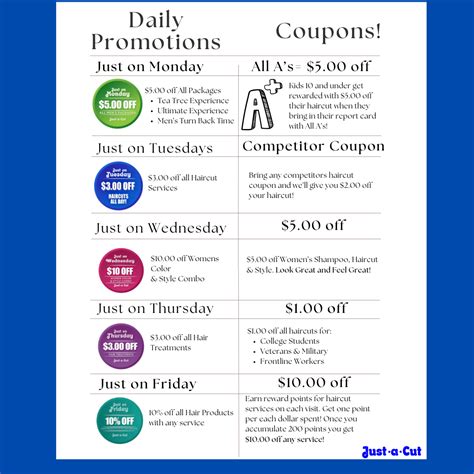 Promotions — Hair Salon For The Whole Family - Just-a-Cut