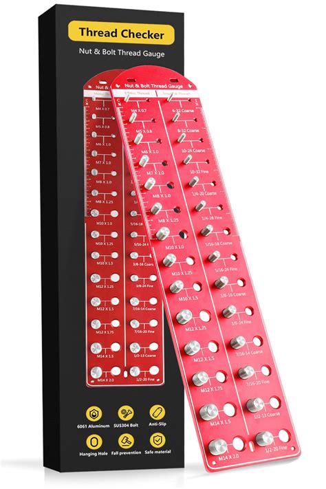 Buy Upgrade 28 Nut and Bolt Thread Checker:Bolt Size and Thread Gauge ...