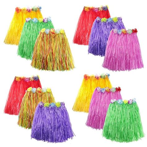 Buy PartyToko Hawaiian Hula Skirts Set for Hawaiian Party or Pool Party ...