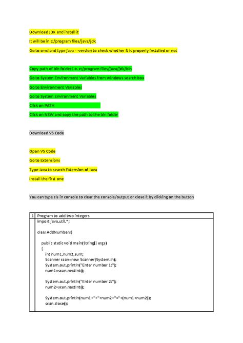 Lab Manual of Java - Download JDK and install it It will be in c ...