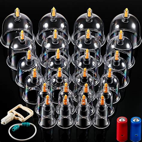 Buy 24 Cupping Therapy Set with Pump Suction Cups Jar Vacuum Cupping ...