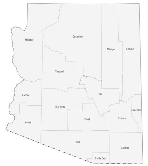 Image result for Arizona County Map