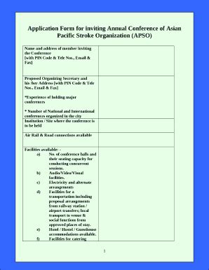 Application for inviting Annual Conference of Asian Pacific Stroke ...