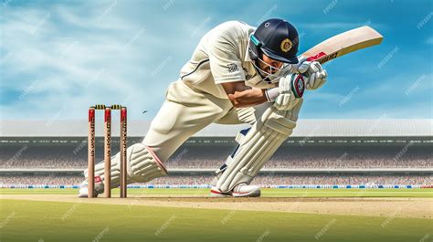 Premium Photo | Cricket player in action on a professional stadium ...