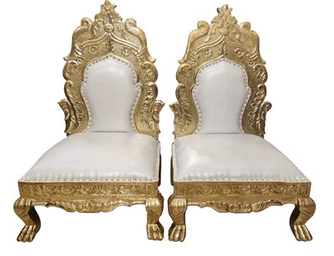 White With Gold Vedi Chairs For Wedding Ceremony — Bharat Wholesales