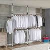 Buy Zerone Heavy Duty Clothes Rack, 3 Poles 4 Bars Telescopic Coat ...