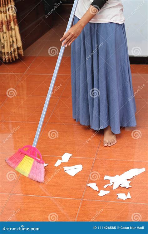 Sweeping floor, version 6 stock image. Image of business - 111426585