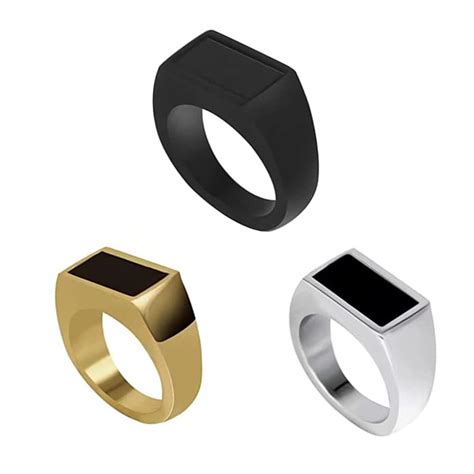 Yellow Chimes Rings for Men and Boys Band Ring for Men | 3Pcs Combo of ...