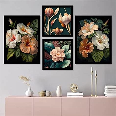 BANGERZ Premium Set of 4 Framed Wall Paintings For Living Room Bedroom ...