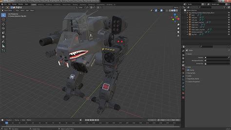 3D Big Walking Combat Robot Empty Black | 3D Molier International