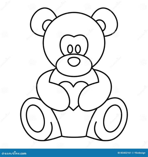 Teddy Bear Icon, Outline Style Cartoon Vector | CartoonDealer.com #85402161