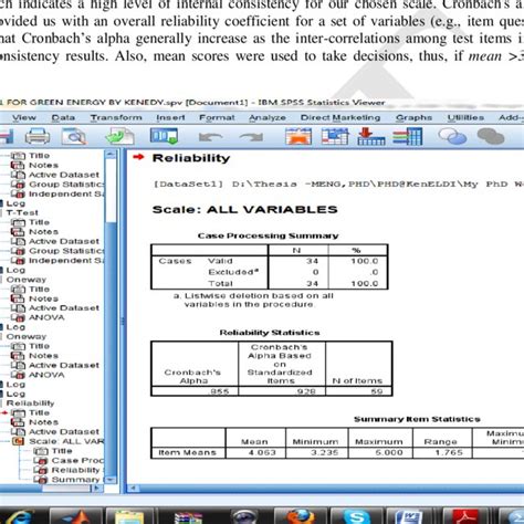 SPSS Reliability Tutorial 的图像结果