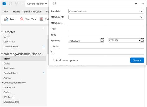 Outlook: How to Search Emails by Date Range - Collecting Wisdom