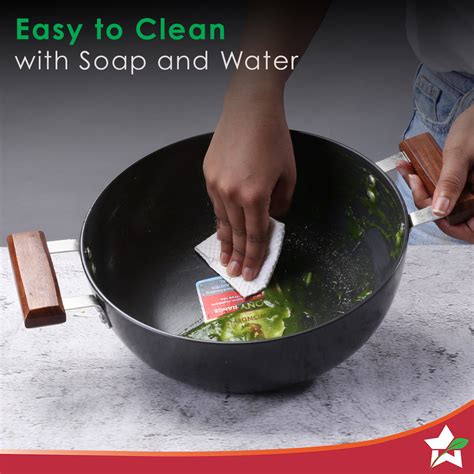 Wonderchef Ebony Deep Kadhai with Lid 30cm | Aluminium Cookware Online