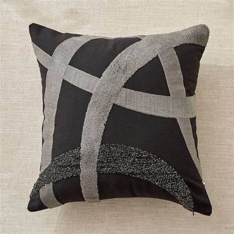 Buy Monochrome Strixo Appliqued Cushion Cover - 40x40cm from Home ...