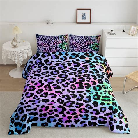 Rainbow Leopard Print Bedding