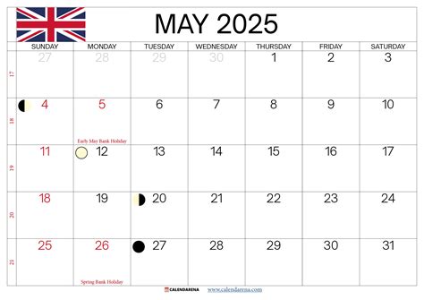 May 2025 Calendar UK