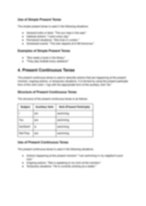 SOLUTION: Guide to Grammar Mastering English Tenses - Studypool