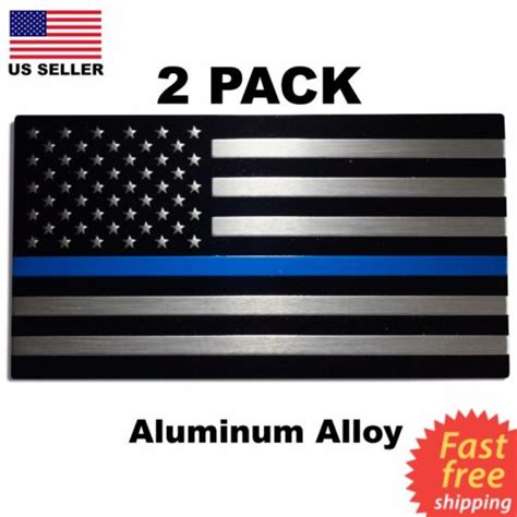 2 PACK ALUMINUM Police Officer Emblem Thin Blue Line India | Ubuy