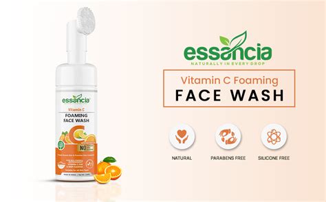 Essancia Vitamin C Foaming Face Wash - with Foaming Silicone Cleanser ...