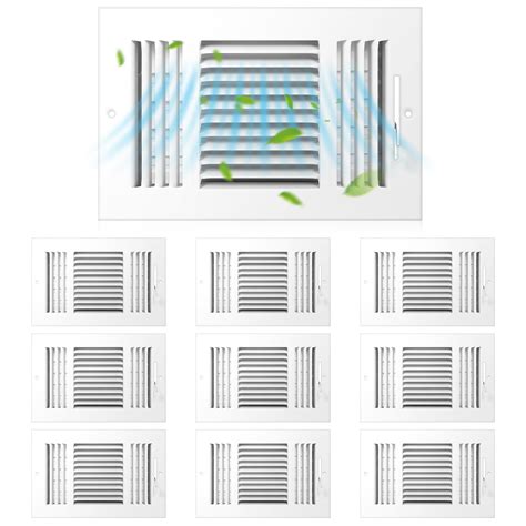 Zonon Air Ceiling Vent Covers 3 Way 10 x 6'' Sidewall Wall Ceiling ...