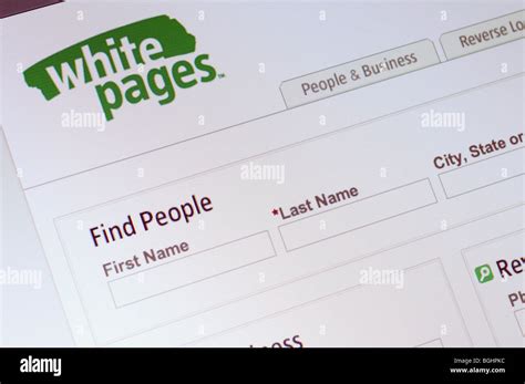 White Pages website Stock Photo - Alamy