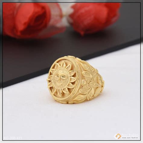 1 Gram Gold Plated Sun Stunning Design Superior Quality Ring For Men ...