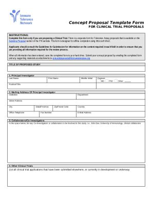 Concept Proposal Template . Clinical Trials Doc Template | pdfFiller