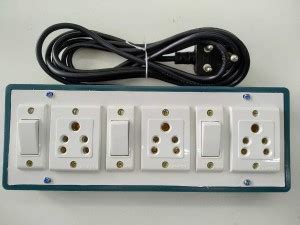 Amron (3+3) Extension Switch Board with 3 Mile Sockets(5A) and 3 Mile ...