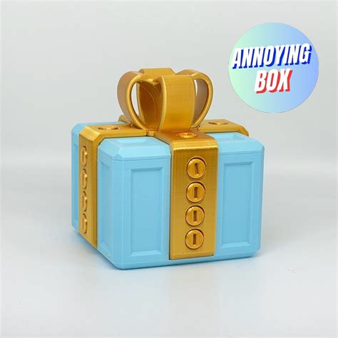 Annoying Gift Box - 3D Printed Funny Prank Surprise Box [ Blue / Silk ...