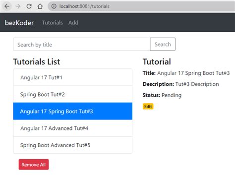 Spring Boot and Angular Example 的图像结果