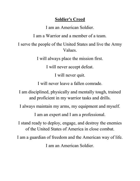 What Is A Soldier S Creed at Carmen Holbrook blog