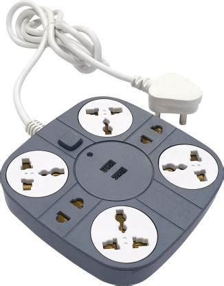 TurBux Aeylight ALT-1001 Extension Cord with 2 USB Charging Ports and 6 ...