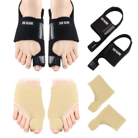 TOE GLOW Bunion Corrector & Bunion Relief Protector Sleeves Kit - 4 ...