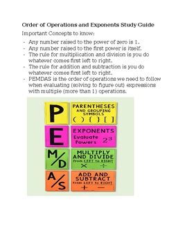 Image result for Exponent Study Guide