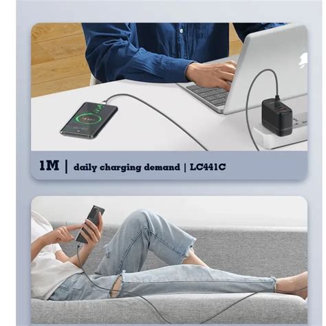 Data kabl LDNIO LC441C 65w, Type C na Type C sivi 1m - Mob-Shop