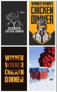 combo of 4 PUBG game poster games posters(wall sticker poster,no need ...
