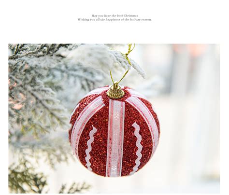 港恒圣诞节8cm装饰球装饰挂件圣诞树粉色高档圣诞球商场布置挂饰-阿里巴巴