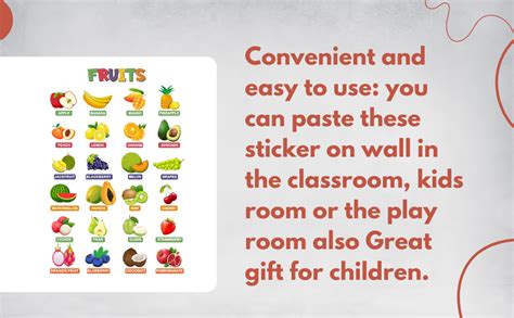 Buy Thinking how Fruits Wall Sticker Chart for Kids Bedroom Wall Decor ...