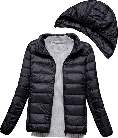 Lightweight Down Jacket Women with Movable Hood Womens Down Coats Women ...