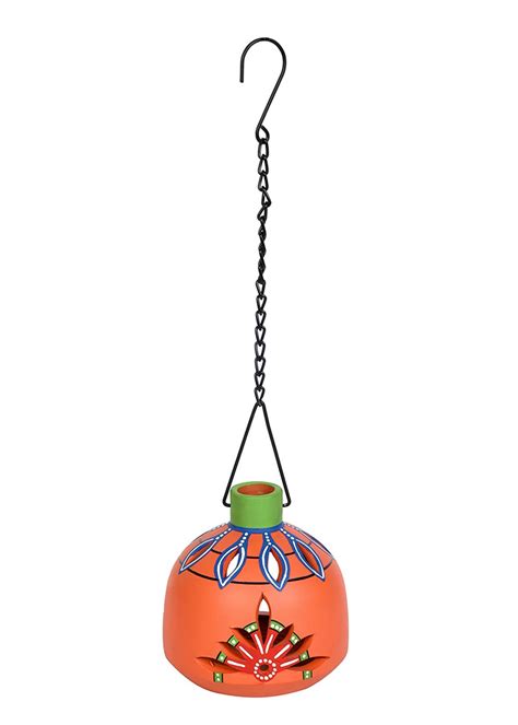 Get Terracotta Red Handpainted Hanging Tea light at ₹ 550 | LBB Shop