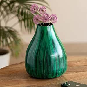 ExclusiveLane 'Teal' Metal Decorative Vases for Home Décor Flower Vase ...