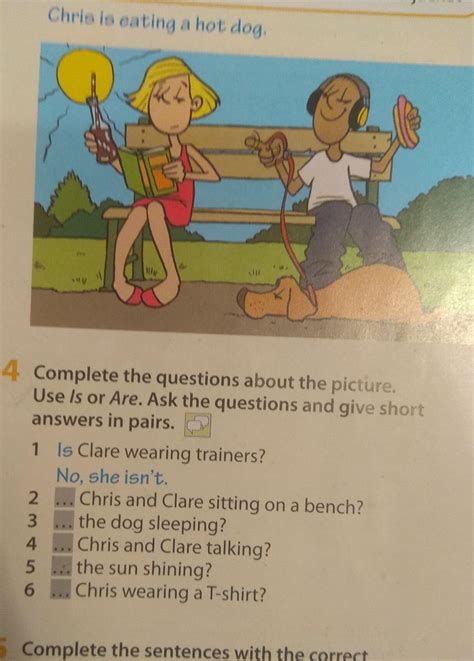 Complete the questions about the pictrue. Use Is or Are. Ask the questions and give short ...