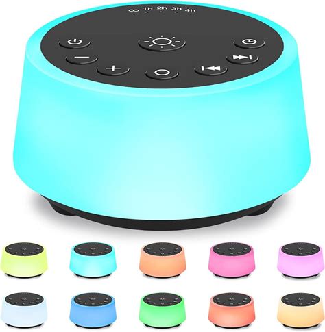 Color Noise Sound Machines with 10 Colors Night Light 25 Soothing ...