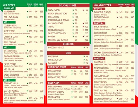 Menu at Pizza hap joshimat, Joshimath,