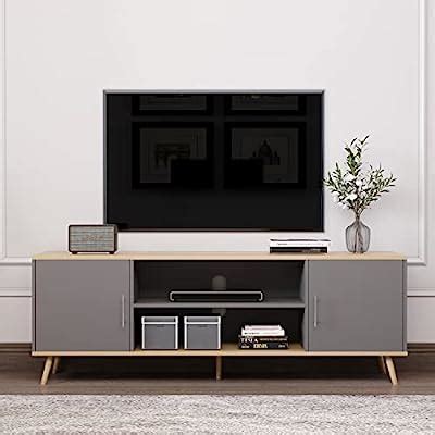 Buy TV Stand for 75 inch TVs with Storage Cabinet, Mid-Century Modern ...