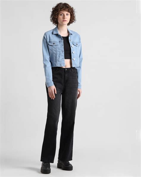 Light Blue Cropped Denim Jacket