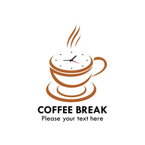 Coffee break logo design template illustration. There are time and ...
