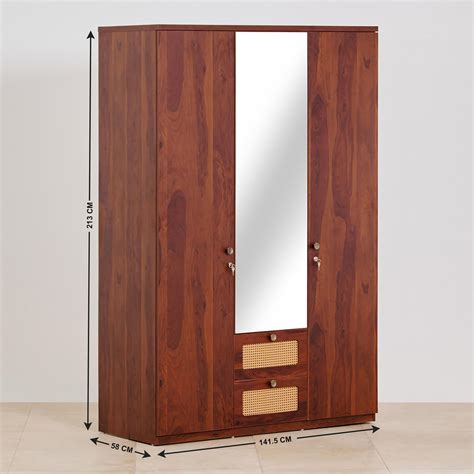 Buy Elsa 3-Door Wardrobe with Mirror and Drawers - Brown from Home ...